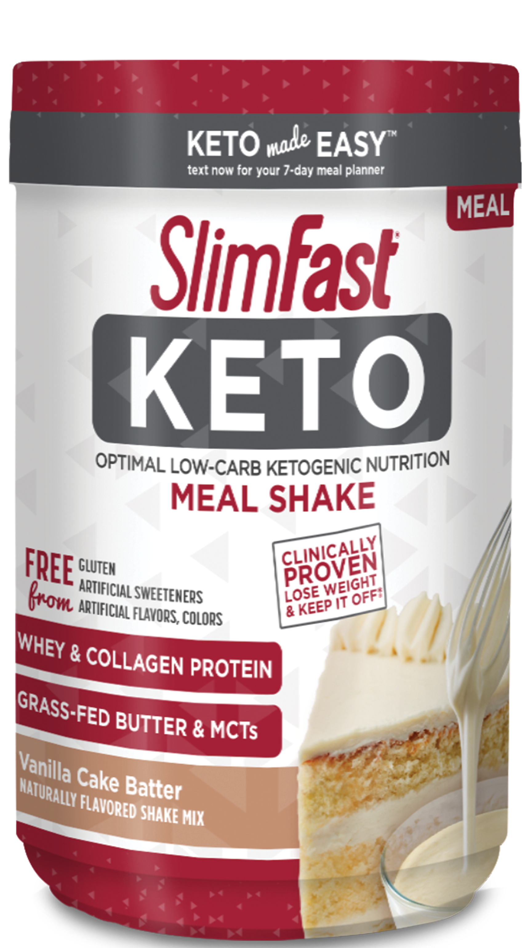 SlimFast Keto Vanilla Cake Batter Meal Replacement Shake Mix