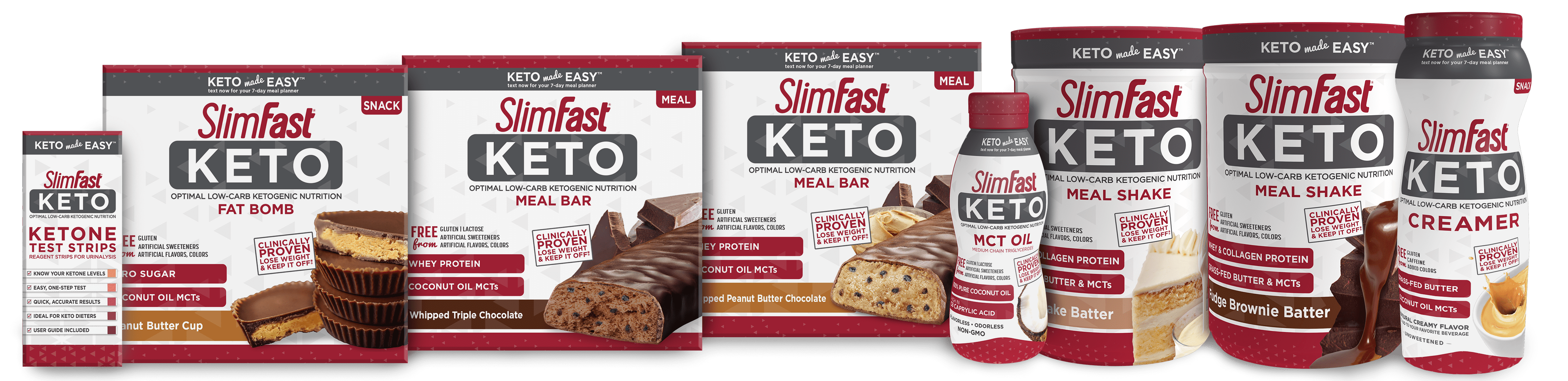 KETO Product Line-Hero-R2 Save Now on SlimFast Keto Products - From SlimFast Keto Meal Shakes to Fat Bombs