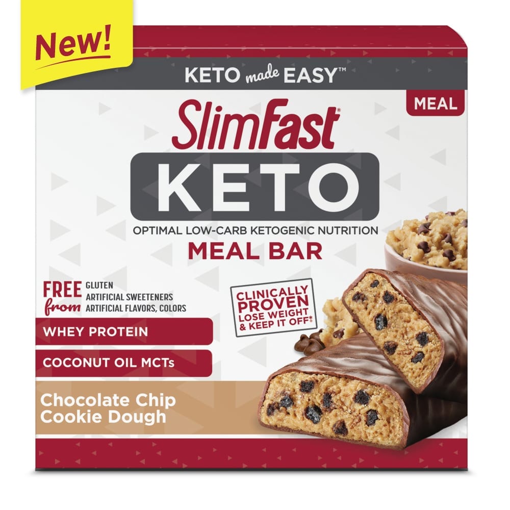 New Keto Chocolate Chip Cookie Dough Meal Bar