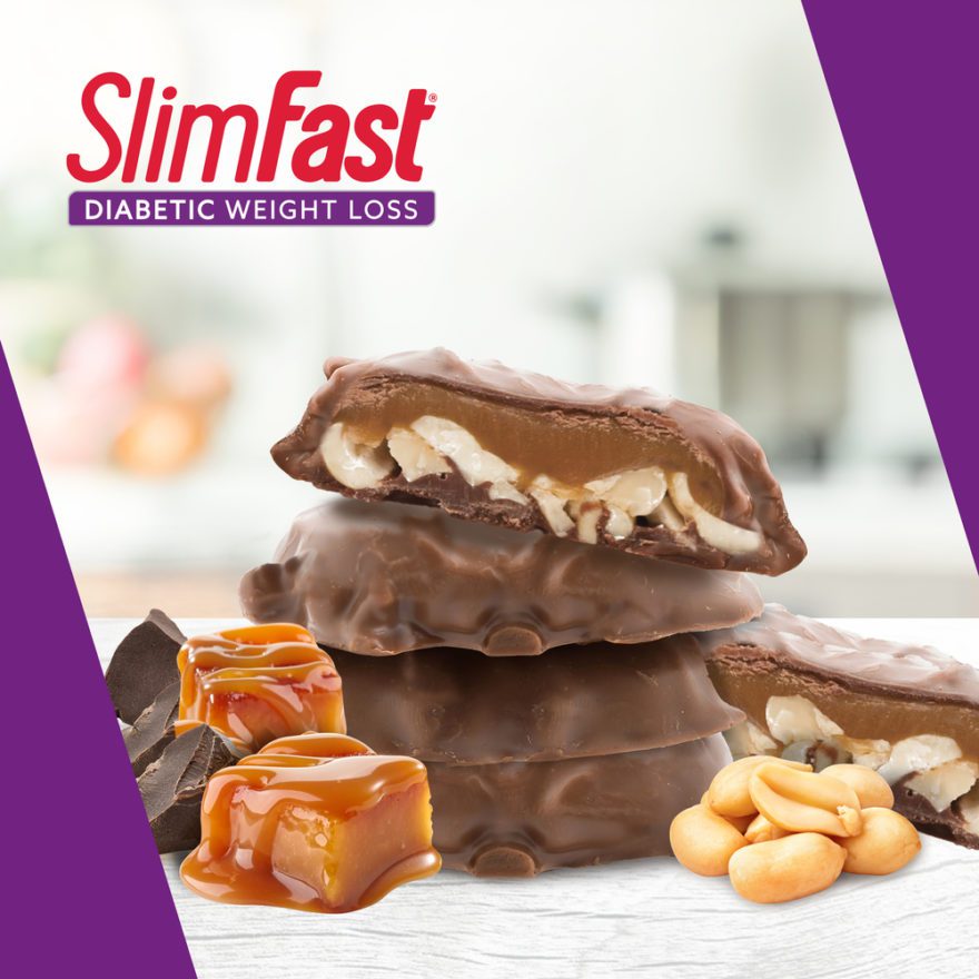 SlimFast Diabetic Weight Loss Nutty Caramel & Chocolate Clusters Snack ...